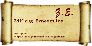 Zárug Ernesztina névjegykártya